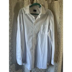 Van Heusen Shirt Mens 19/38 Tall White Long Sleeve Button Up Wrinkle Free
